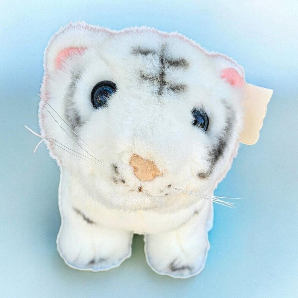 Vintage 90s Unipac White Siberian Tiger Plush Stuffed‎ Animal New With Tags 1990